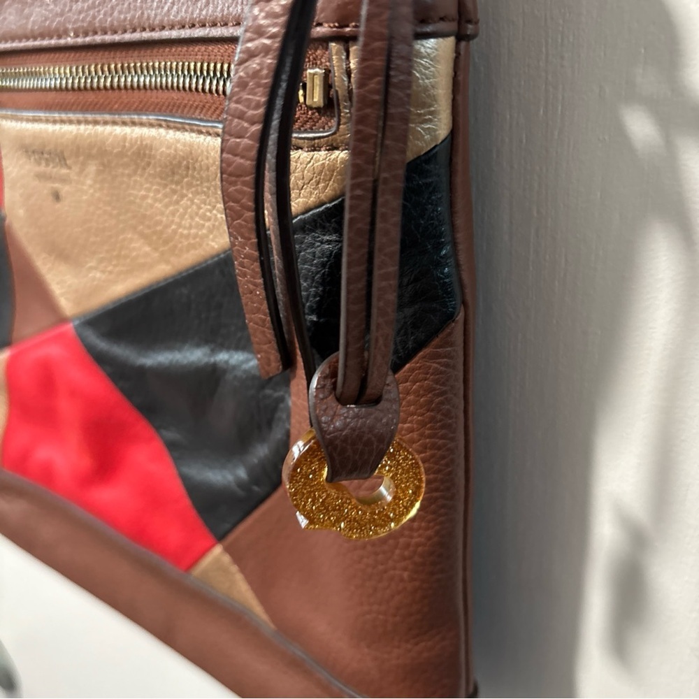 Fossil Fiona Crossbody Color Block Leather Bag Ha… - image 3